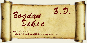 Bogdan Dikić vizit kartica
